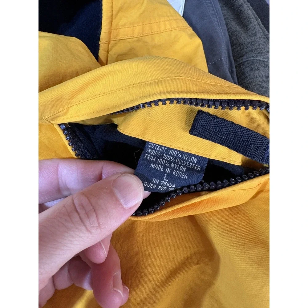 Abercrombie Fitch VTG Vest Men's Large Yellow Black Full Zip Reversible Fleece